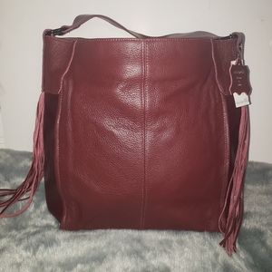 Minelli bordo leather  shoulder bag